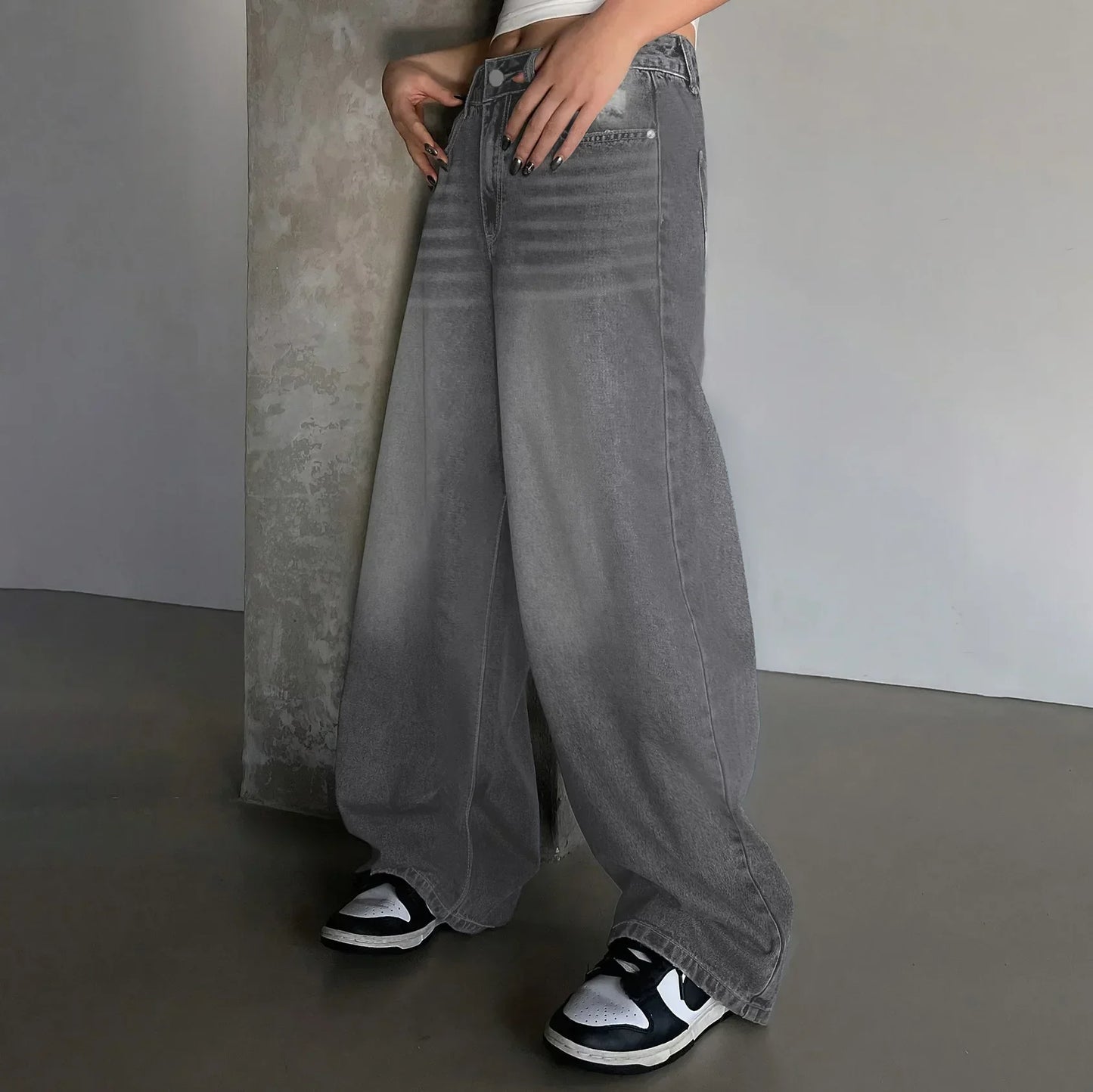 Vrouwelijke Wide Leg Jeans Comfortabele Zomerbroek