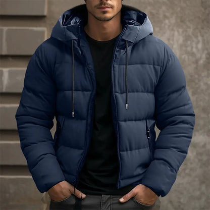 Heren Zwarte Puffer Jas met Capuchon - Warm en Stijlvol voor de Winter
