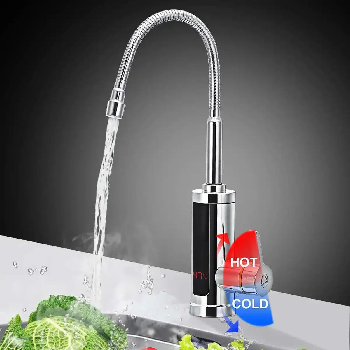 Elektrische Keukenkraan 3000W Direct Warm Water FlowHeat