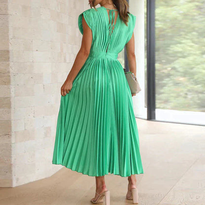 Iris Jurk met Plooien Elegante VrouwenJurk
