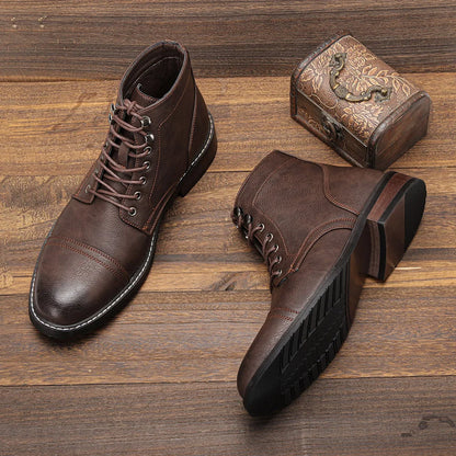 Leren Herenboots met Antislipzool Klassiek Design