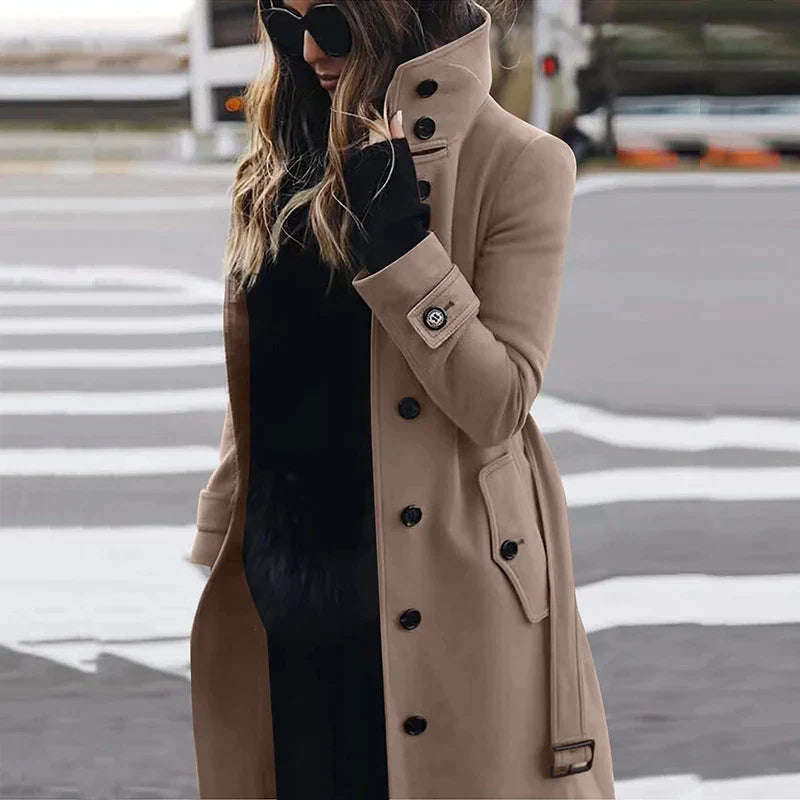 Dame Trenchcoat Hoge Hals Waterdicht