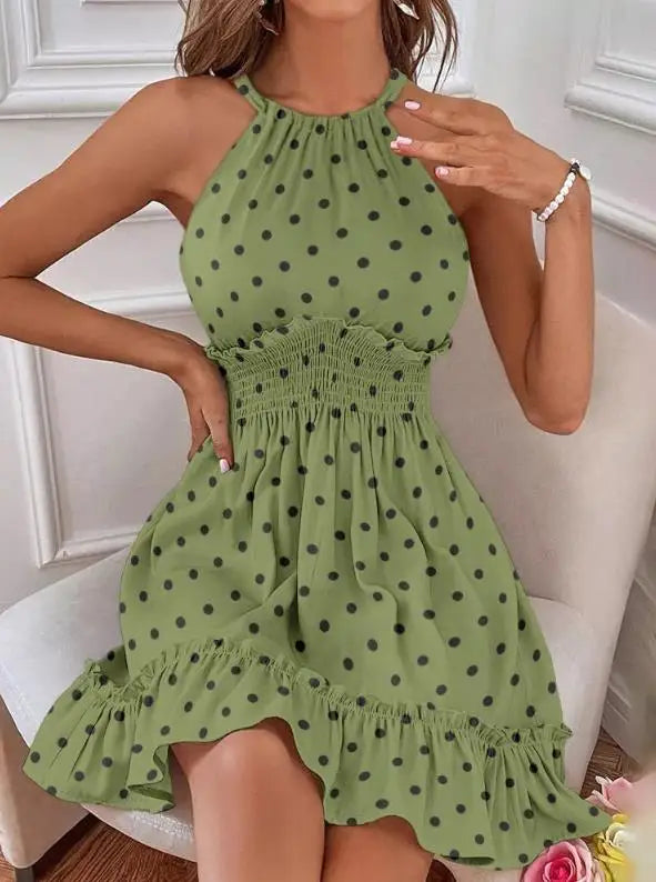 Mouwloze Jurk Halternek Zomerjurkje Casual Vrouwenkleding - Mode Vibes