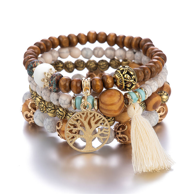 Parel Armband Levensboom Zilver Elowen - Mode Vibes