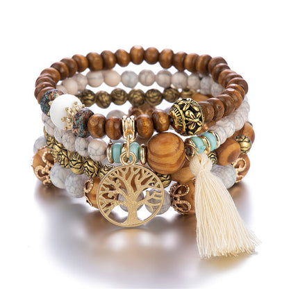 Parel Armband Levensboom Zilver Elowen - Mode Vibes