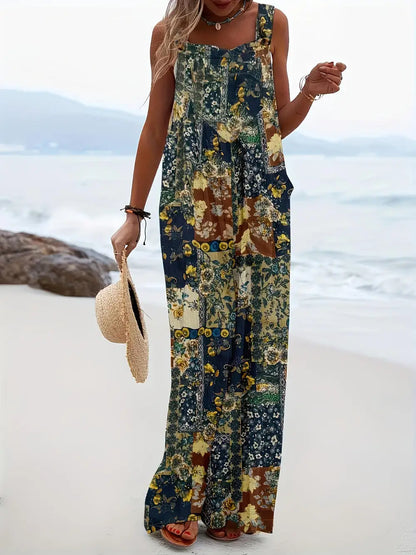 Vrouwelijke Jumpsuit Vierkante Halslijn Zomerjurk