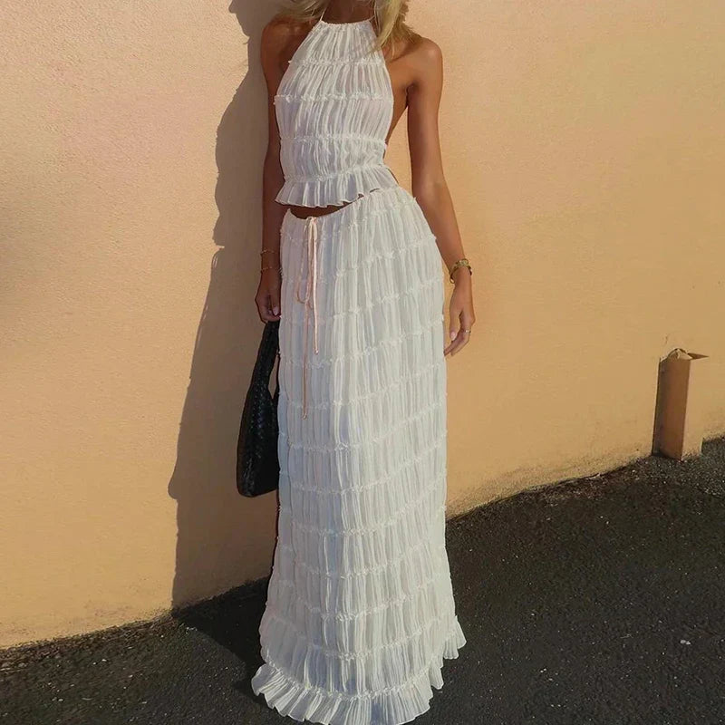 Lilou | Completo Elegante con Top Pieghevole e Maxi Gonna 4