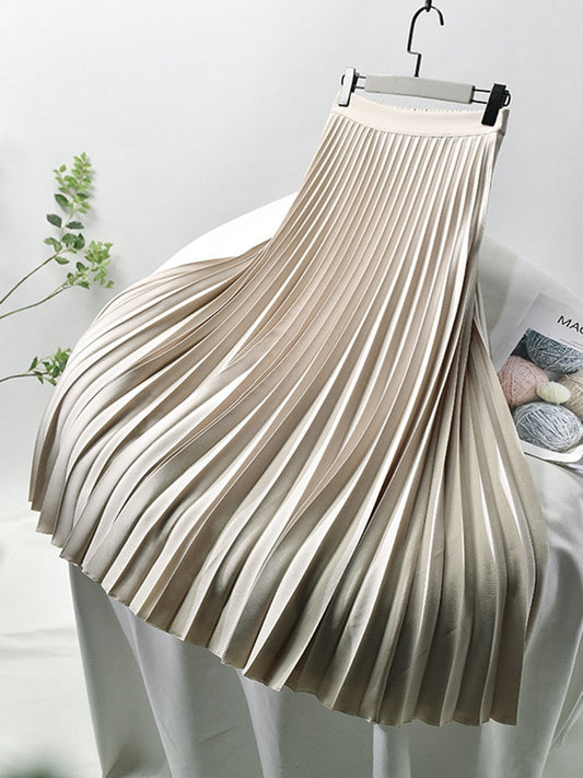 Hoge Taille Plissérok Zwart Elegant voor Vrouw - Mode Vibes