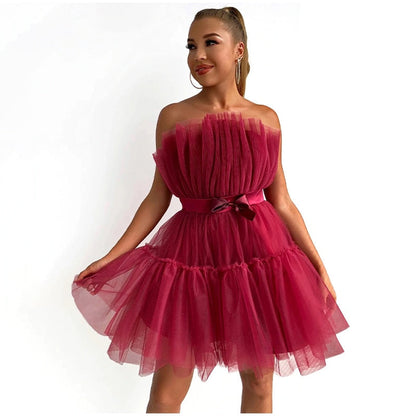 Feestelijke Jurk Tulle Uniek Design Voor Vrouw
