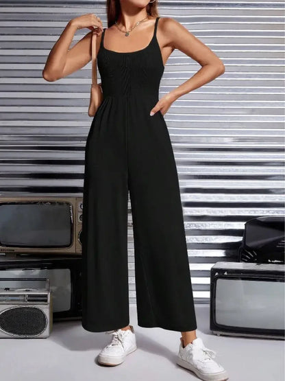 Mouwloze Jumpsuit Wijde Pijpen Zomer Jurk