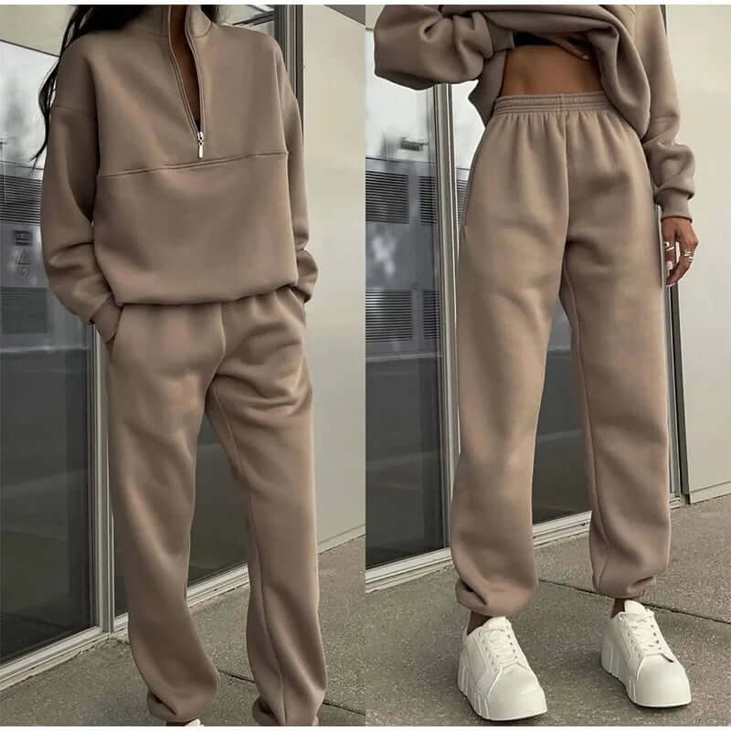 Dames Tweedelige Gebreide Set – Casual Trui en Broek