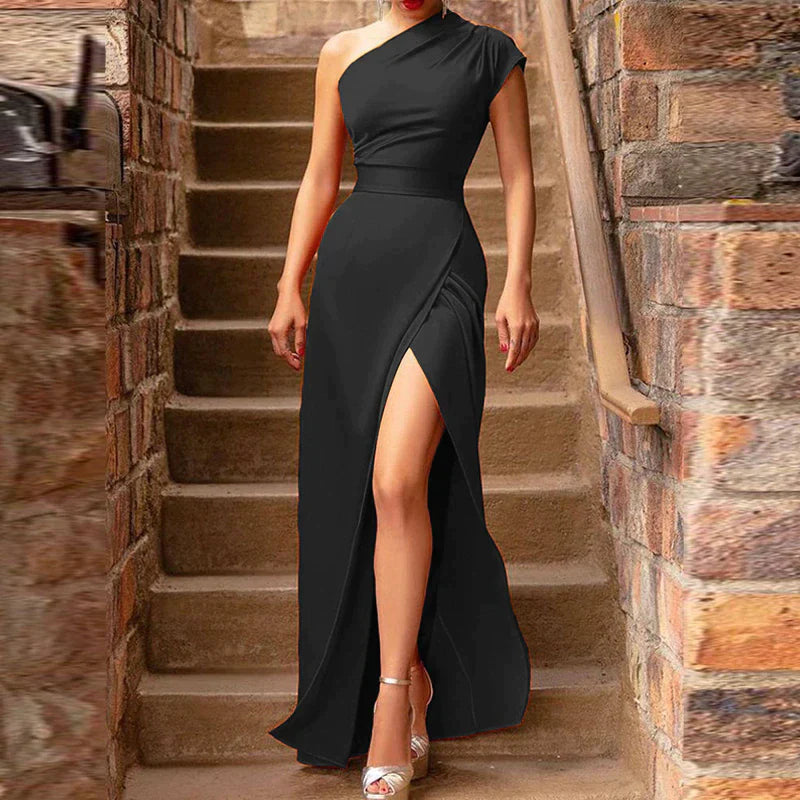 Elegante Maxi Jurk met Hoge Split voor Vrouw