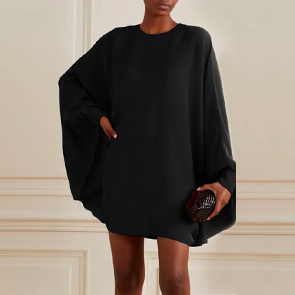 Vrouwelijke Oversized Jurk met Wijd Vleermuismouwen