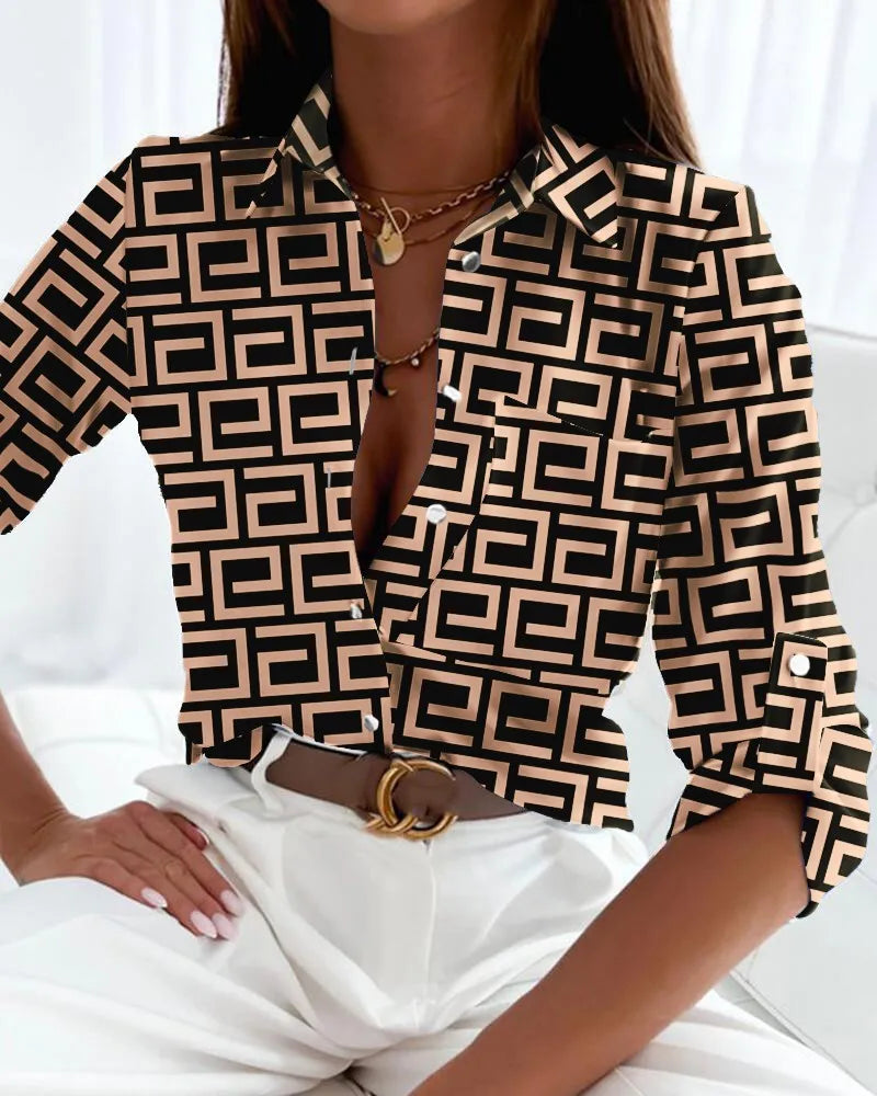 Casual Blouse met Strepen Zomerse Stijl