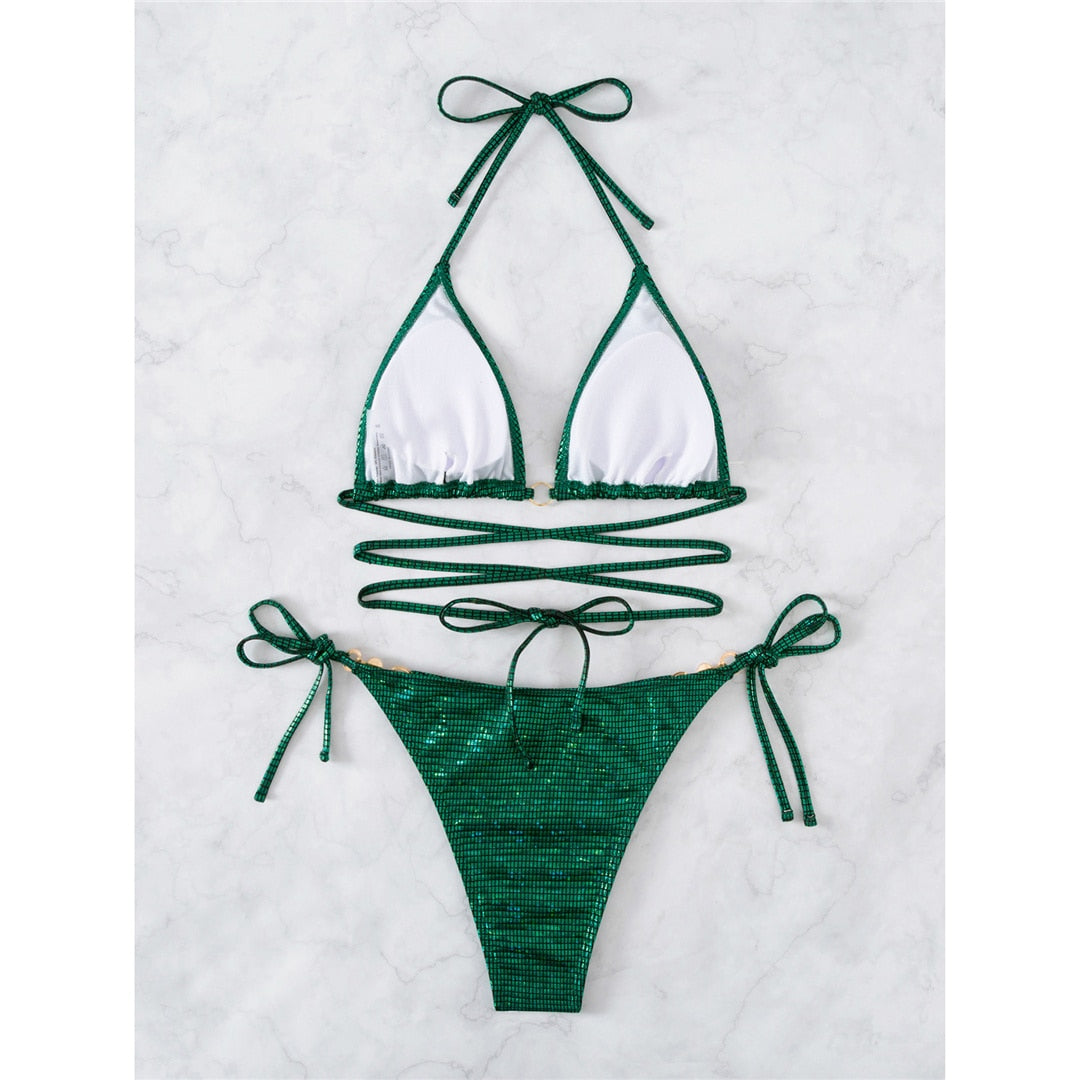 Glitter Bikini |Sexy Bandeau Badpak voor Vrouw