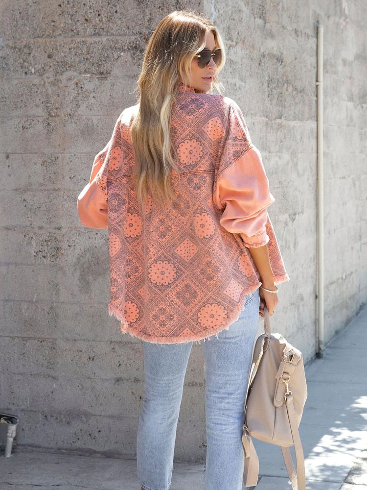 Vintage Damesjas Roze Retro Stijl