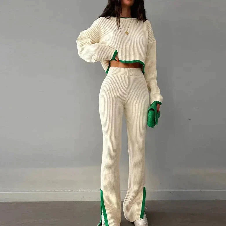 Dames Breiset Tweedelig Sportief Design - Mode Vibes