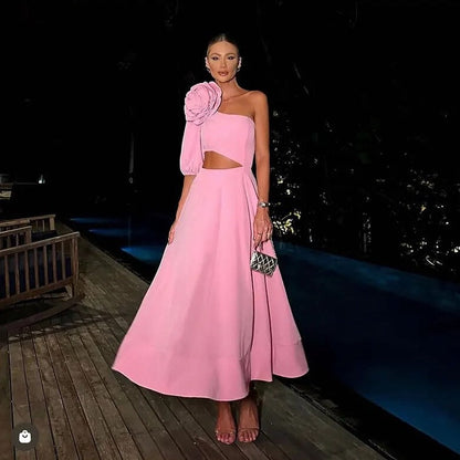 Jurk met 3D-bloemen Elegante Zomerjurk voor Vrouw - Mode Vibes