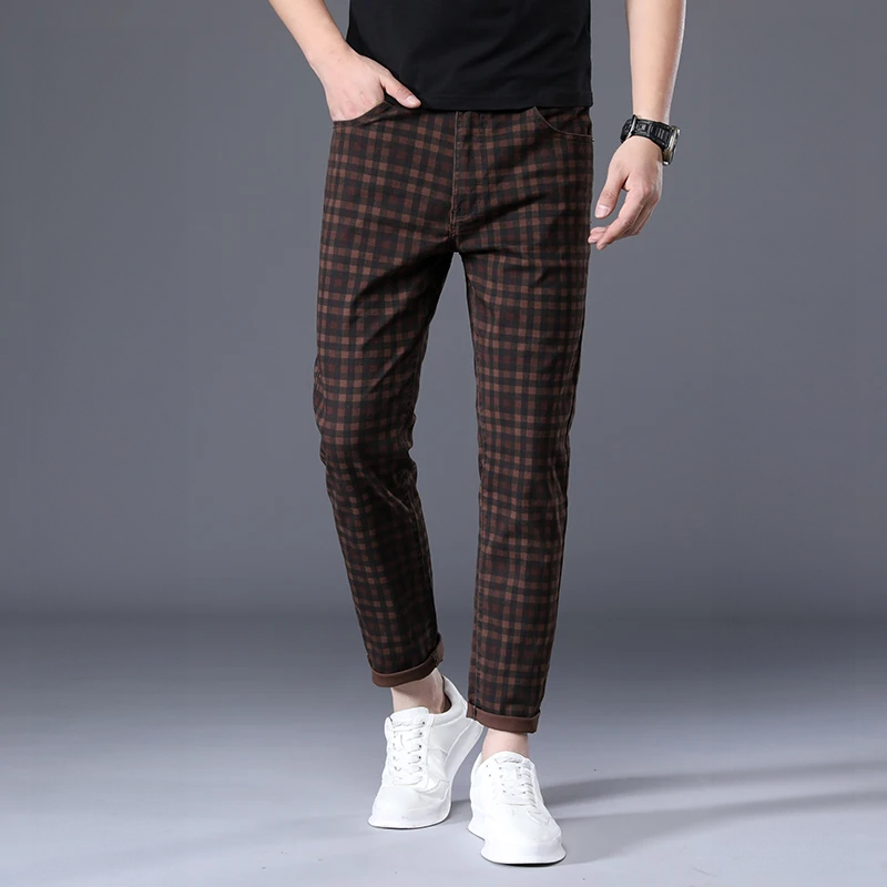 Geruite Broeken Heren Slim Fit Trendy Vrijetijdsbroek - Mode Vibes