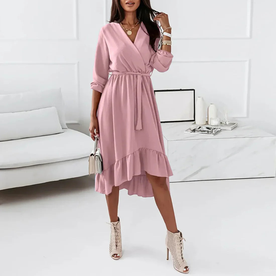 Wikkeljurk Lange Mouwen Zomerjurk Mooi Model