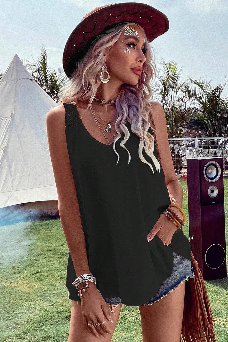 Mouwloze Boho Top Zomer Jurk Stijl