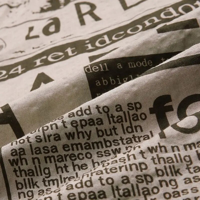 Mannen Overhemd Krantenprint Klassiek Met Knoopsluiting