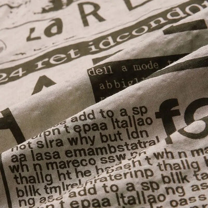 Mannen Overhemd Krantenprint Klassiek Met Knoopsluiting