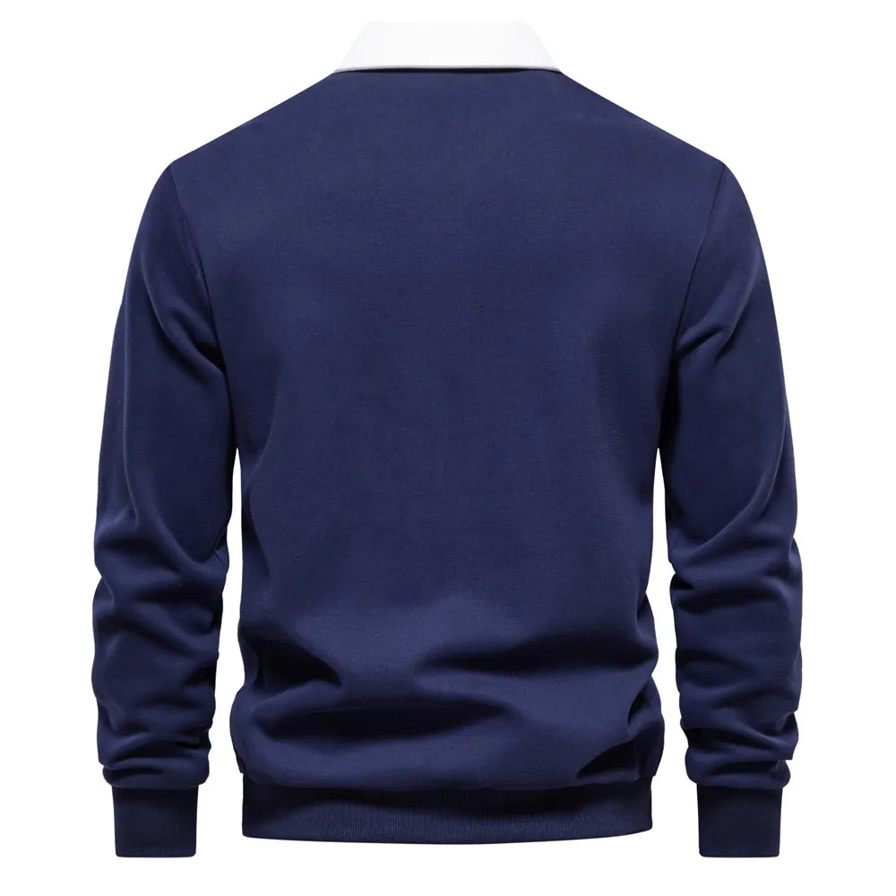Heren Polo Trui Lange Mouwen Klassiek Comfortabel