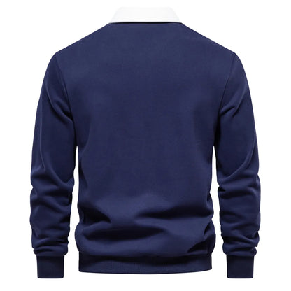 Heren Polo Trui Lange Mouwen Klassiek Comfortabel