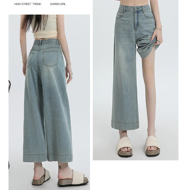 Zomerse Wijde Blauw Pracht Jeans