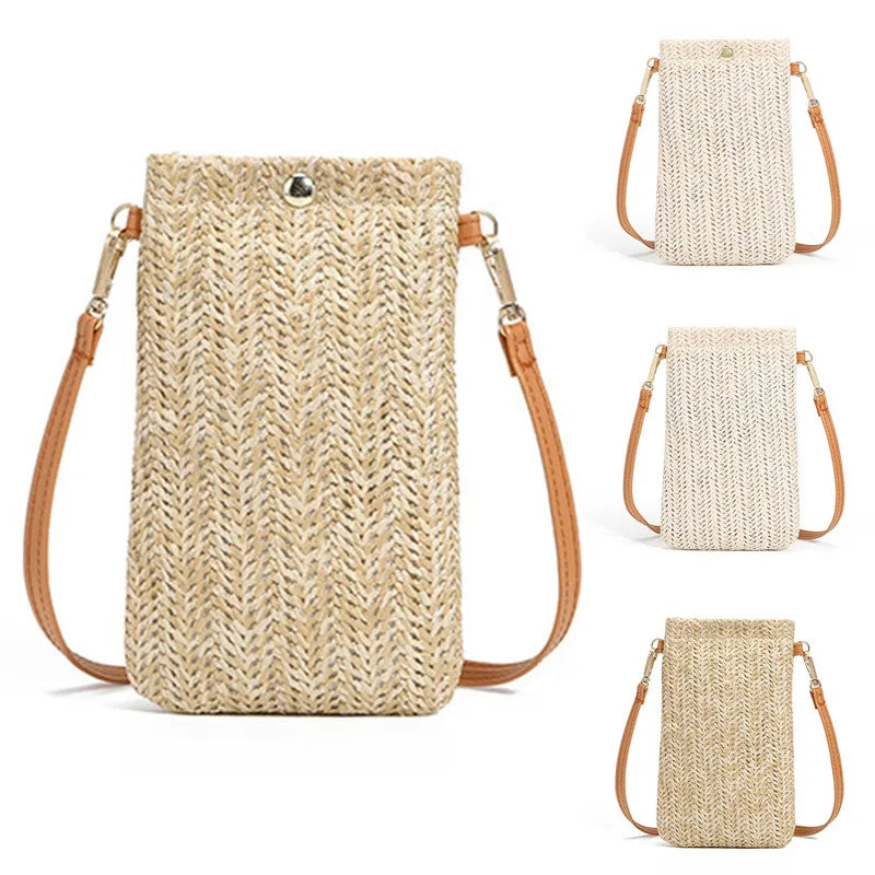 Solis Mode  Zomerse Stro Geweven Clutch
