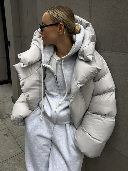 Dames Pufferjas Gewatteerd Oversized Warm en Trendy - Mode Vibes