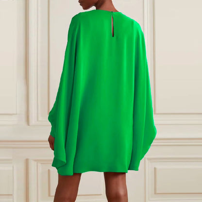 Vrouwelijke Oversized Jurk met Wijd Vleermuismouwen
