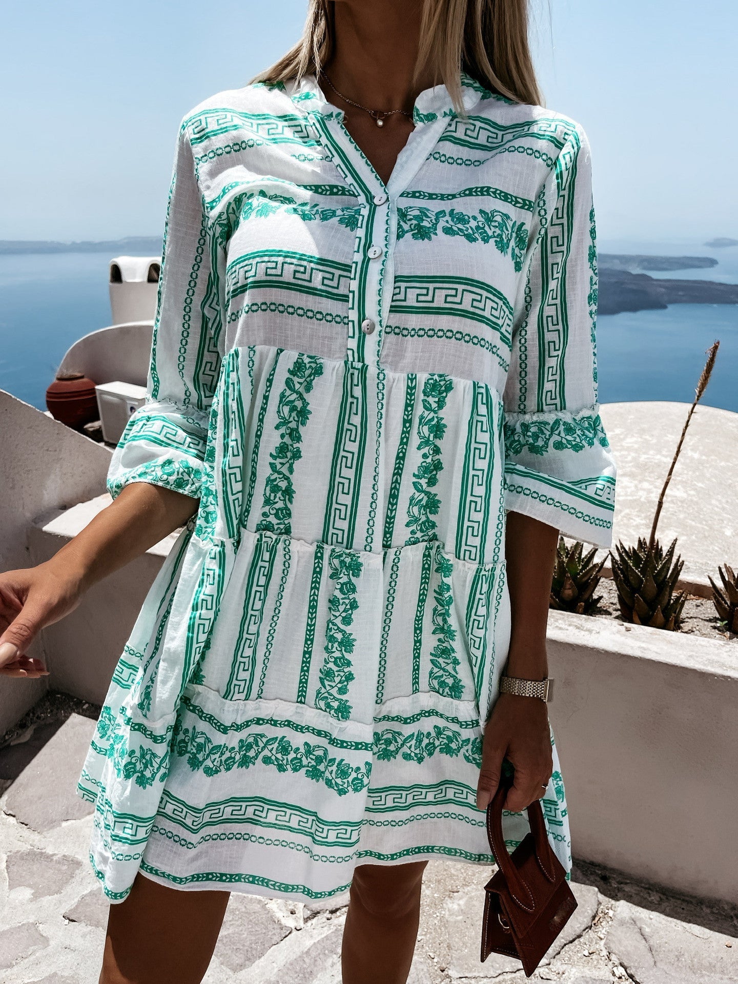 Boho Jurk Zomerse Luchtige Rok met Vrolijk Patroon