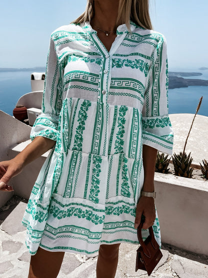Boho Jurk Zomerse Luchtige Rok met Vrolijk Patroon