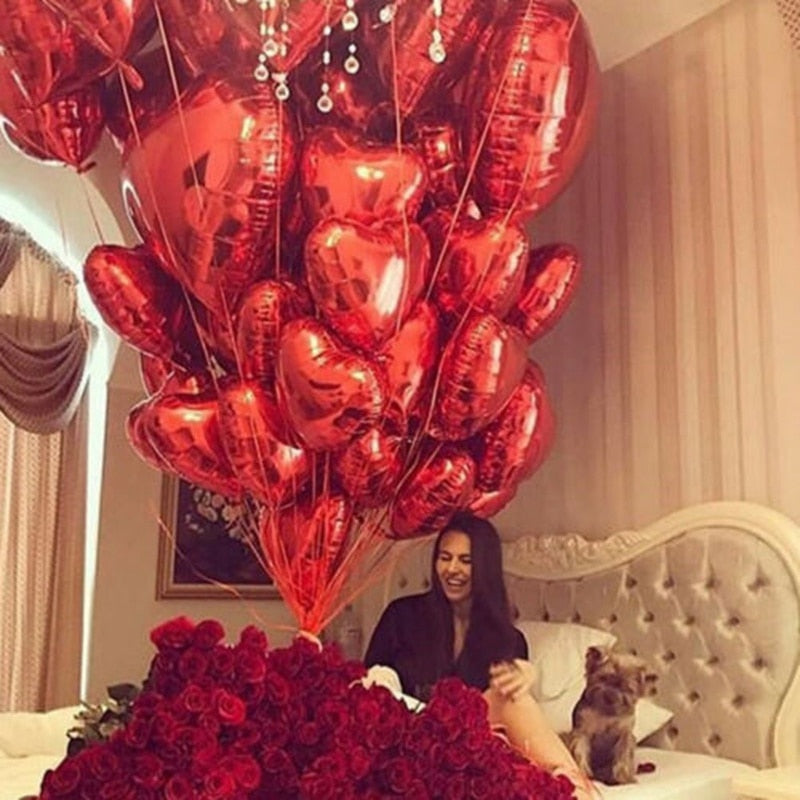 Valentijnsballonnen Hartjes 20 Stuks Rode Liefdesballonnen