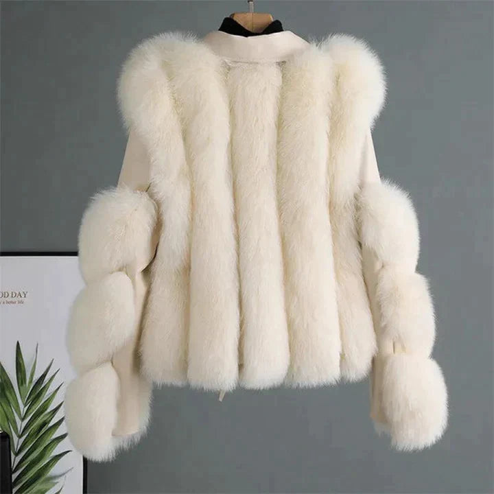 Leren Bontjas Vrouw Warm en Stijlvol