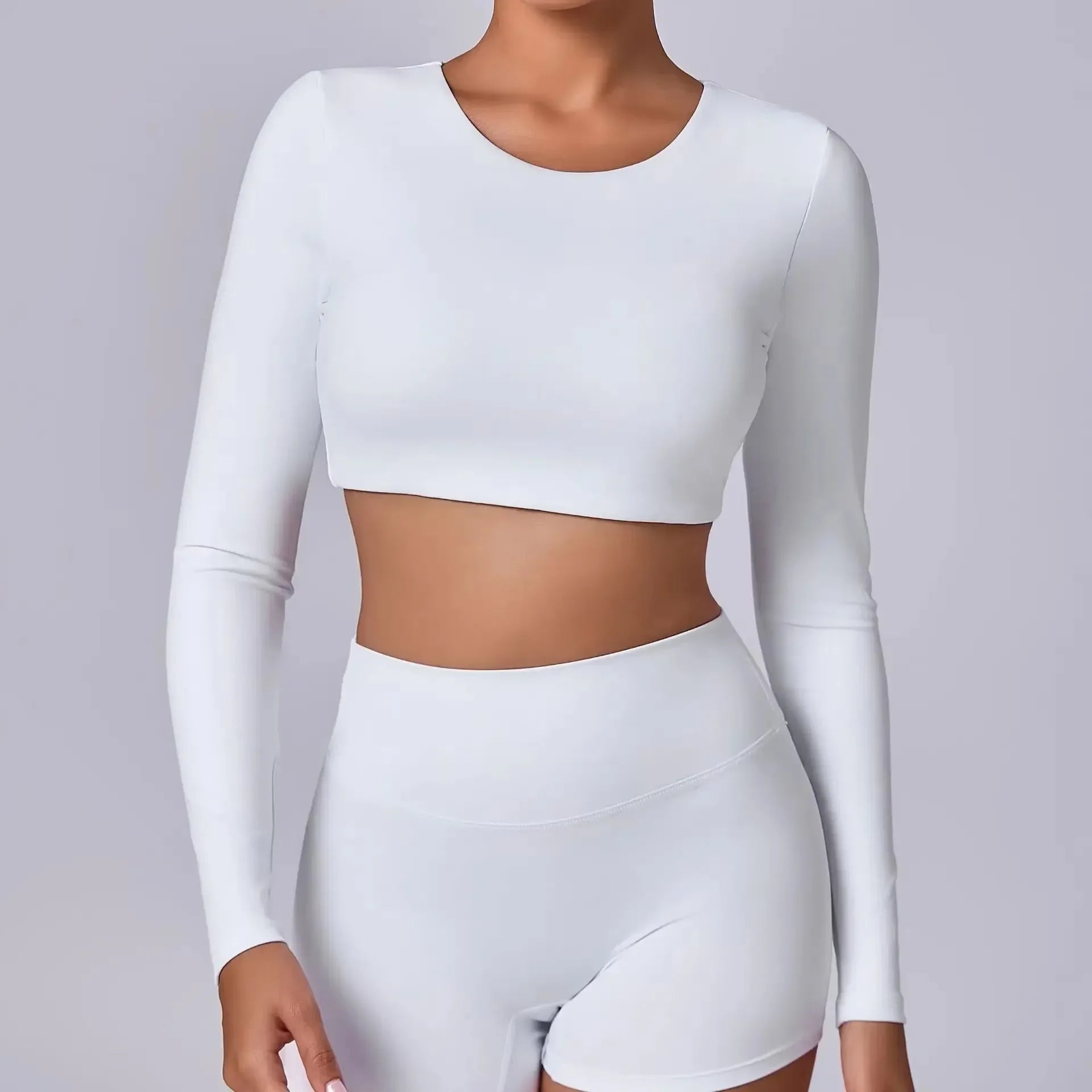 REYA | Push-up Cropped Top voor Vrouw met Lange Mouwen - Mode Vibes