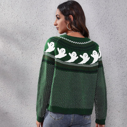 Halloween Vrouwen Trui Spookachtig Vintage Stijl