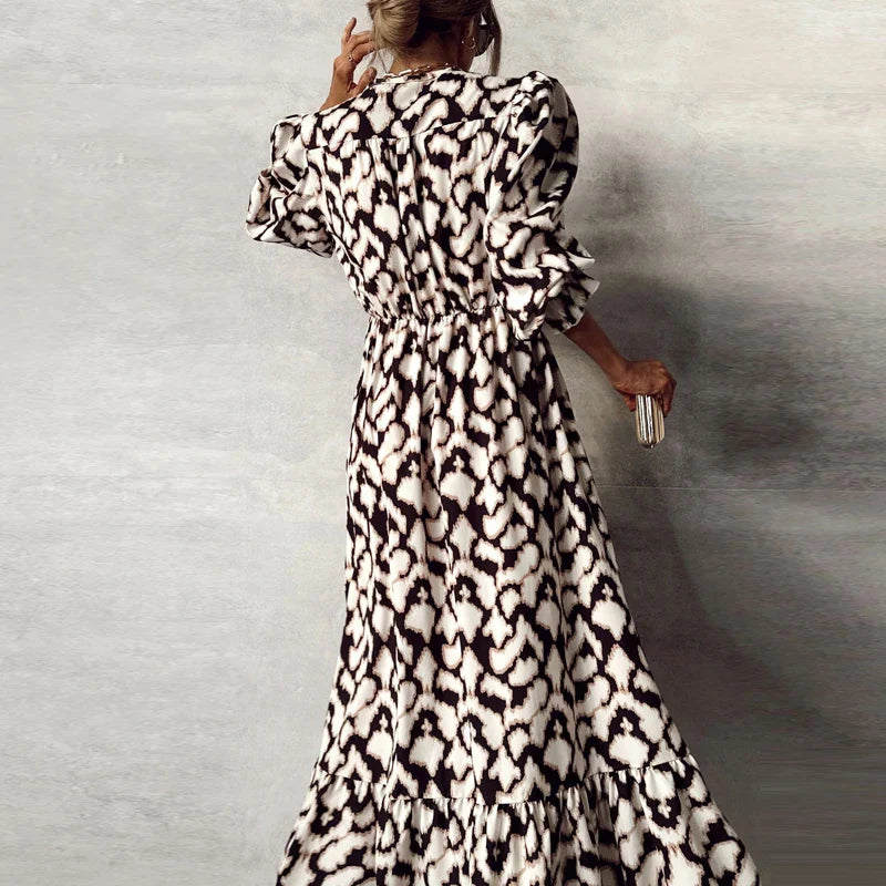 BrioChic Leopardprint Lange Jurk