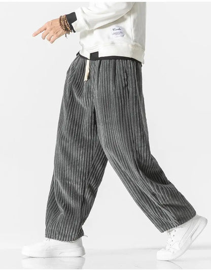 Heren ribgebreide joggingbroek – Relaxed fit met elastische tailleband