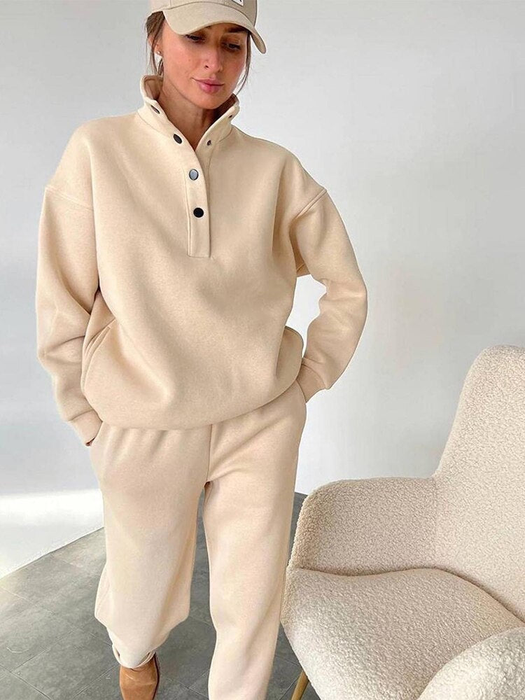 Zachte Fleece Sweatshirt Set voor Vrouw