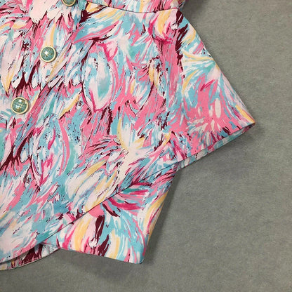 Mini Jurk Zonder Mouwen Abstract Print Vrouwelijk Model