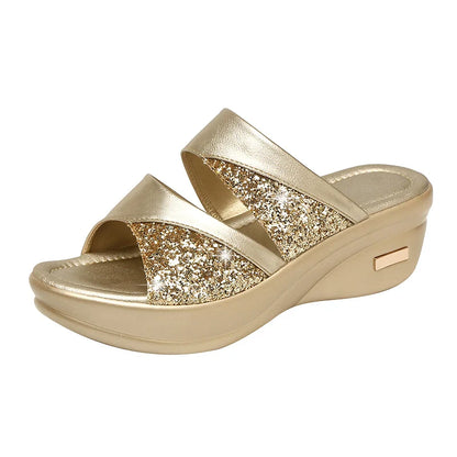 GlamourGloed Wedge Sandalen
