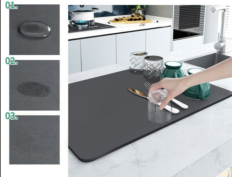 Afdruipmat Antislip Superabsorberend voor Keuken en Badkamer - Mode Vibes