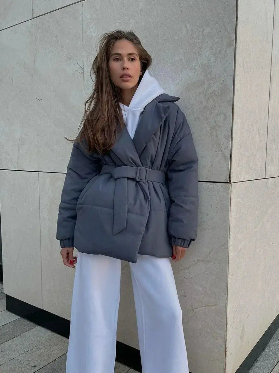 Pufferjas Met Ceintuur Voor Dames Warm en Waterdicht - Mode Vibes