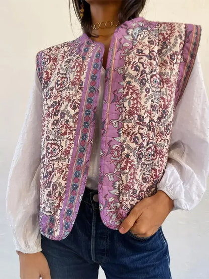 Lichtgewicht Gilet met Bloemenprint Comfortabel en Stijlvol