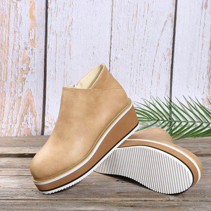 Elvora – Dames Enkelboots met Plateauzool en Rits
