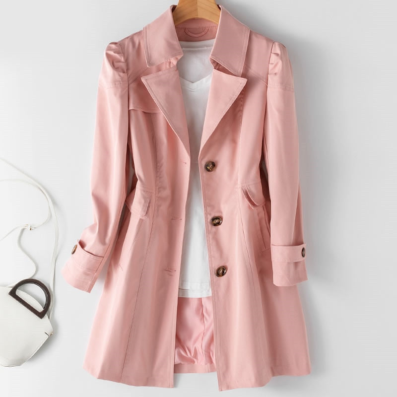 Dames Trenchcoat Middellang Stijlvol Waterdicht