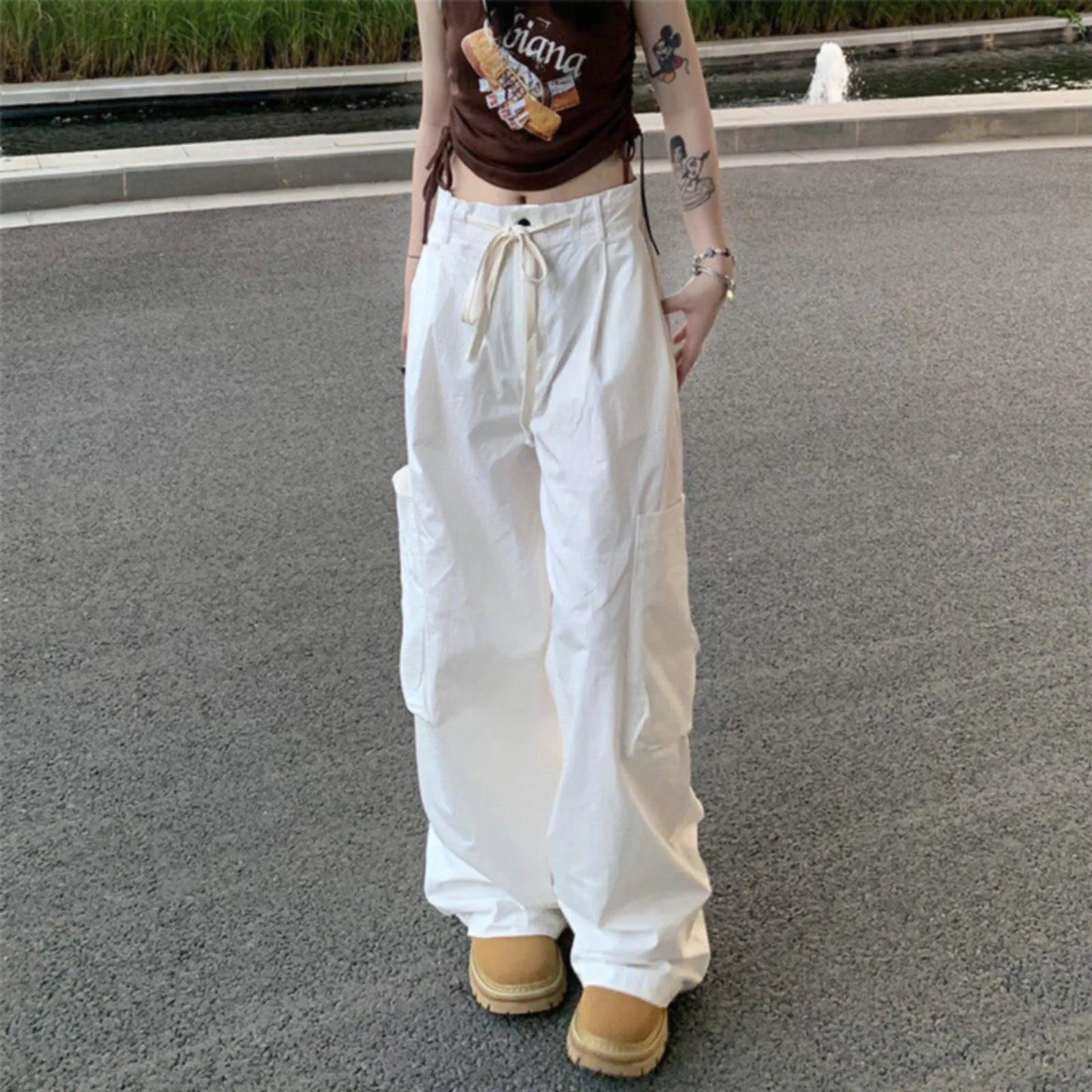 VivaChic Casual Witte Cargo Broek